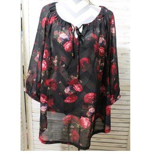 Ellos chiffon floral black blouse(750)